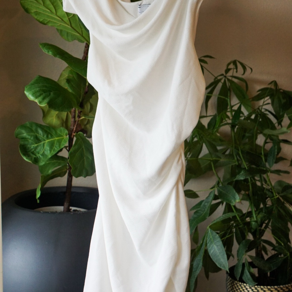 ASOS White Draped Maxi Dress